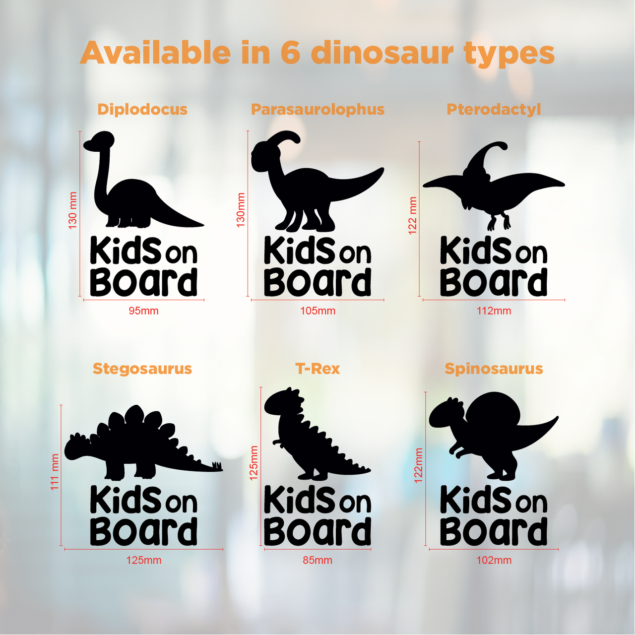 Kids On Board - Dinosaur Car Decal