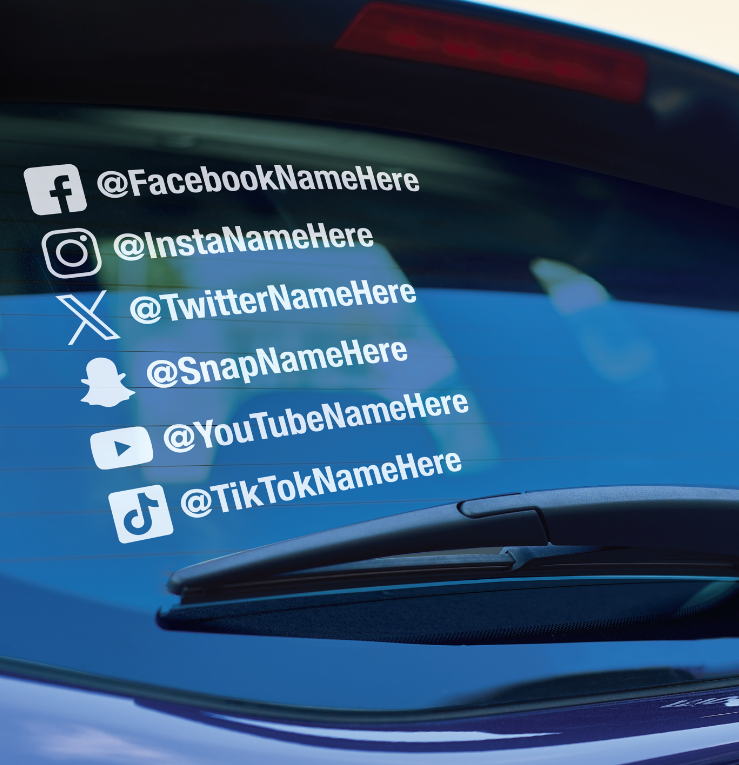 Social Media Tag Vehicle Decal