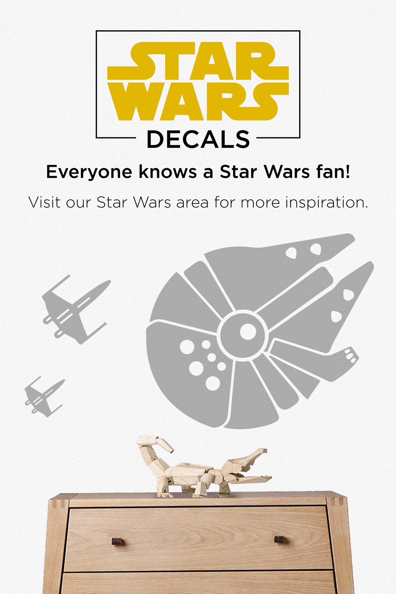 Star Wars Rebel Fleet decals on a white wall