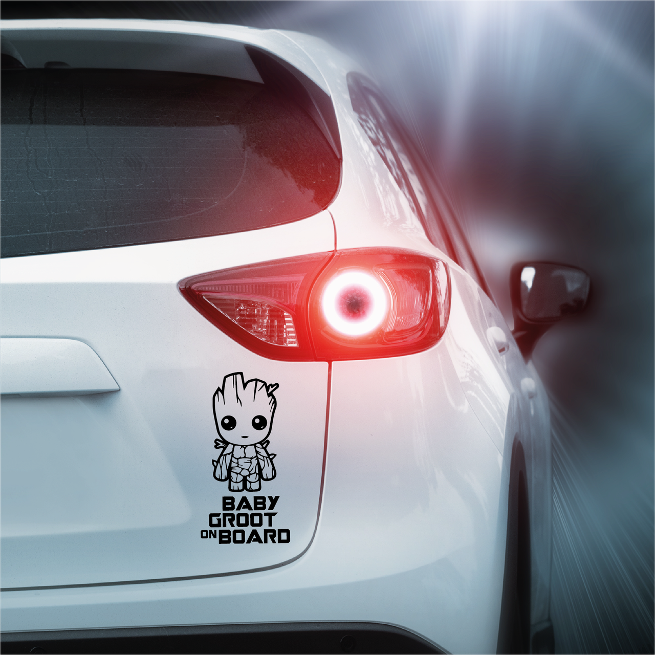 Baby Groot On Board Car Decal - Type 1