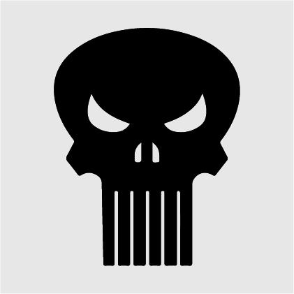 Punisher graphics Graphic design Marvel Comics, the punisher logo,  superhero, monochrome png