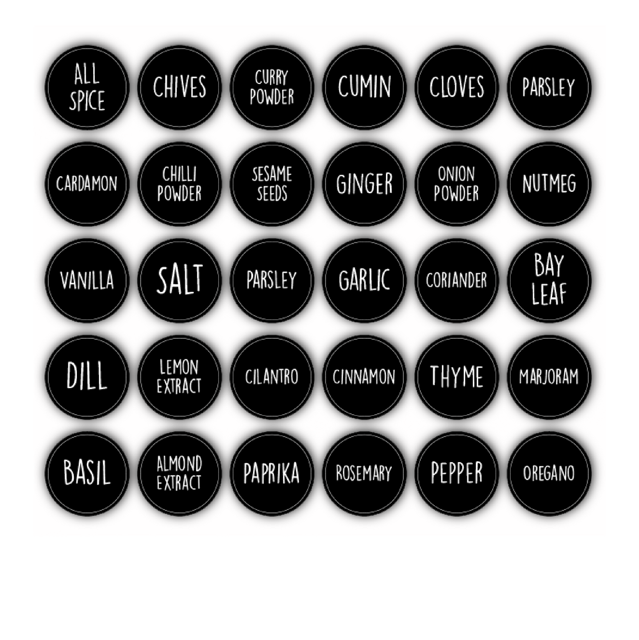 SPICE JAR LABELS - Kitchen Decals