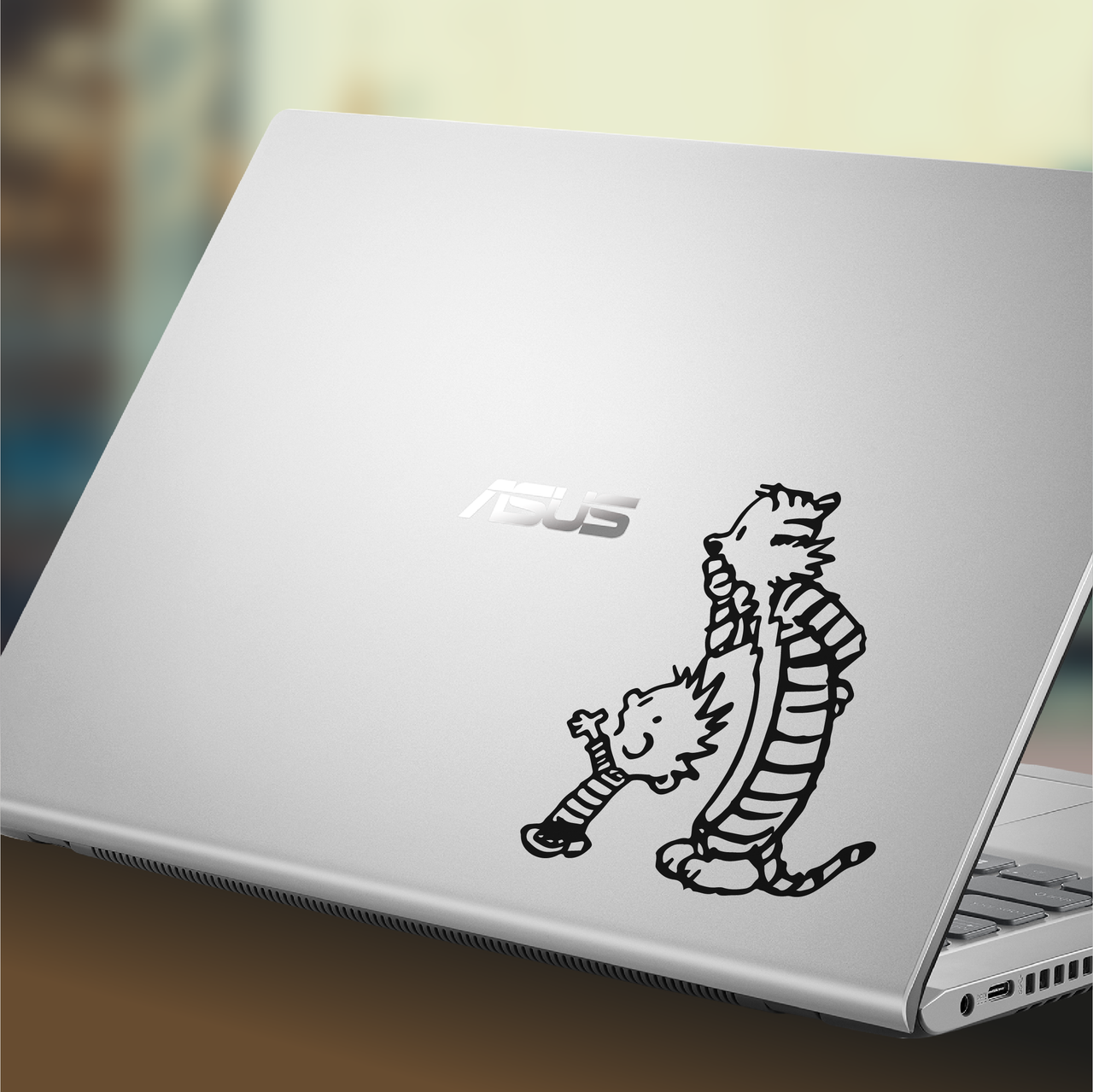 Calvin and Hobbes Laptop Decal (Type 1)