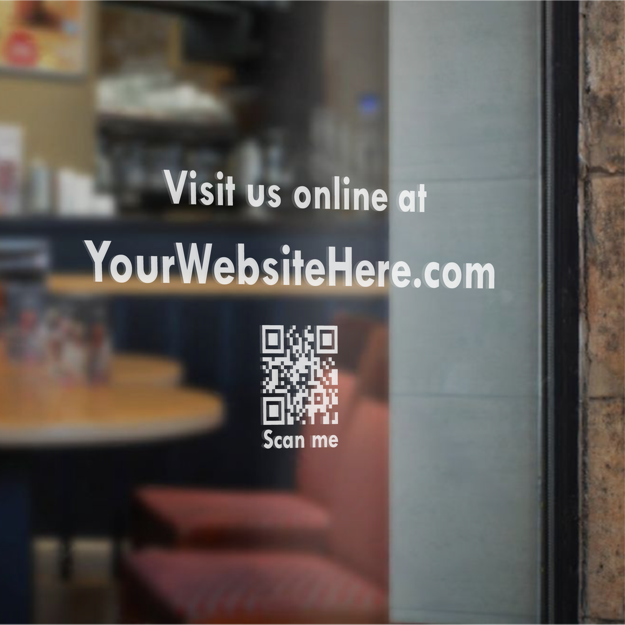 VISIT US ONLINE Website & QR Code - Business Shop Decal