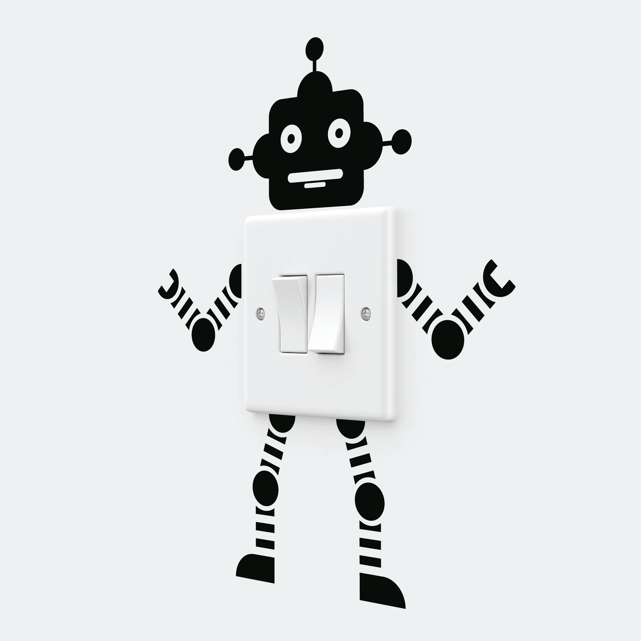 Robot Light Switch Wall Decal