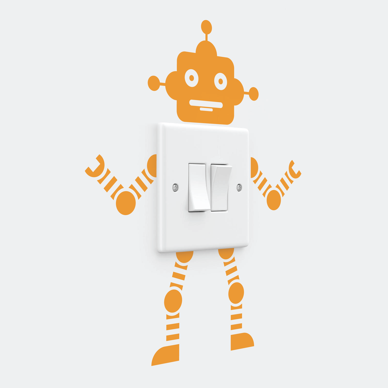 Robot Light Switch Wall Decal