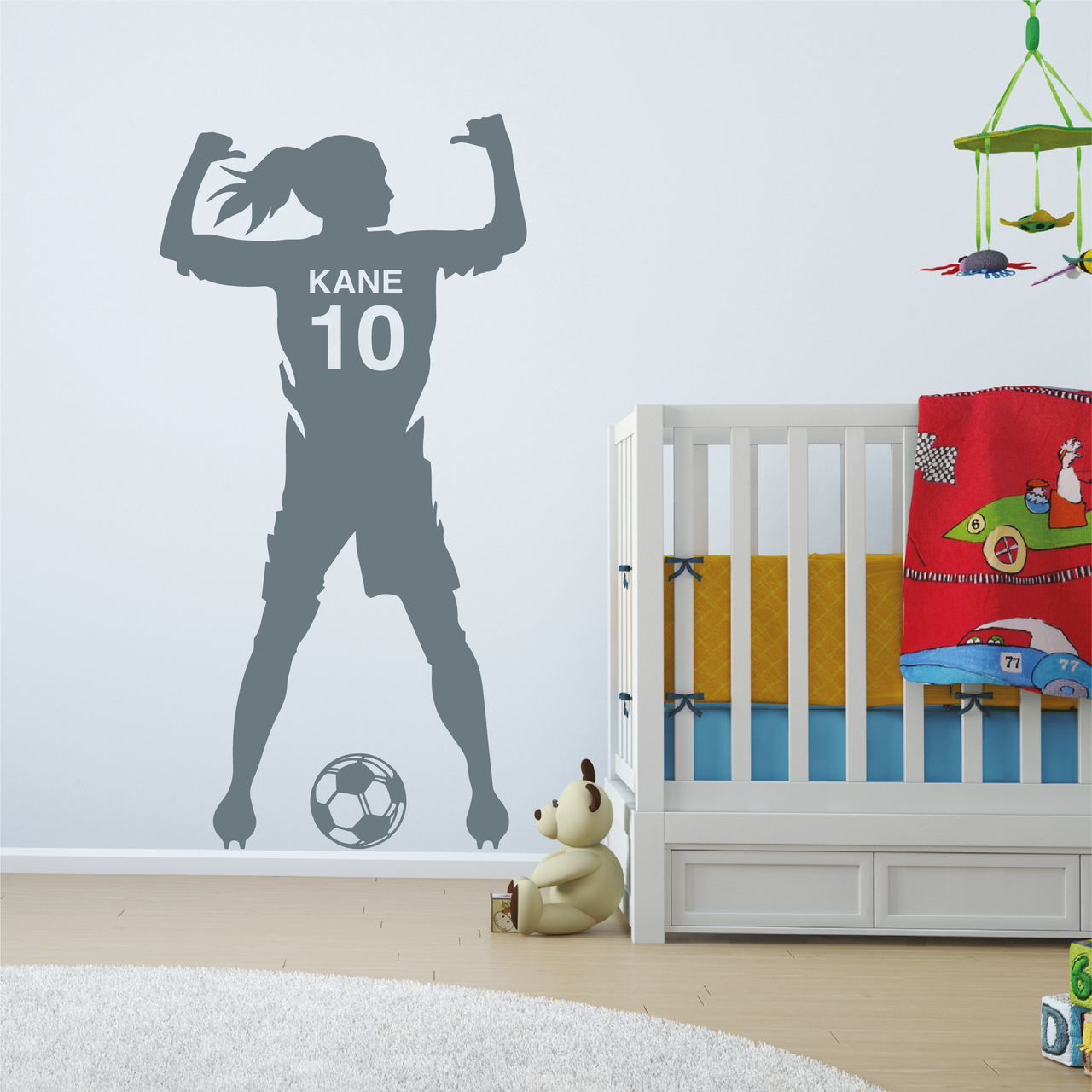 Footballer - Personalised Name Wall Decal