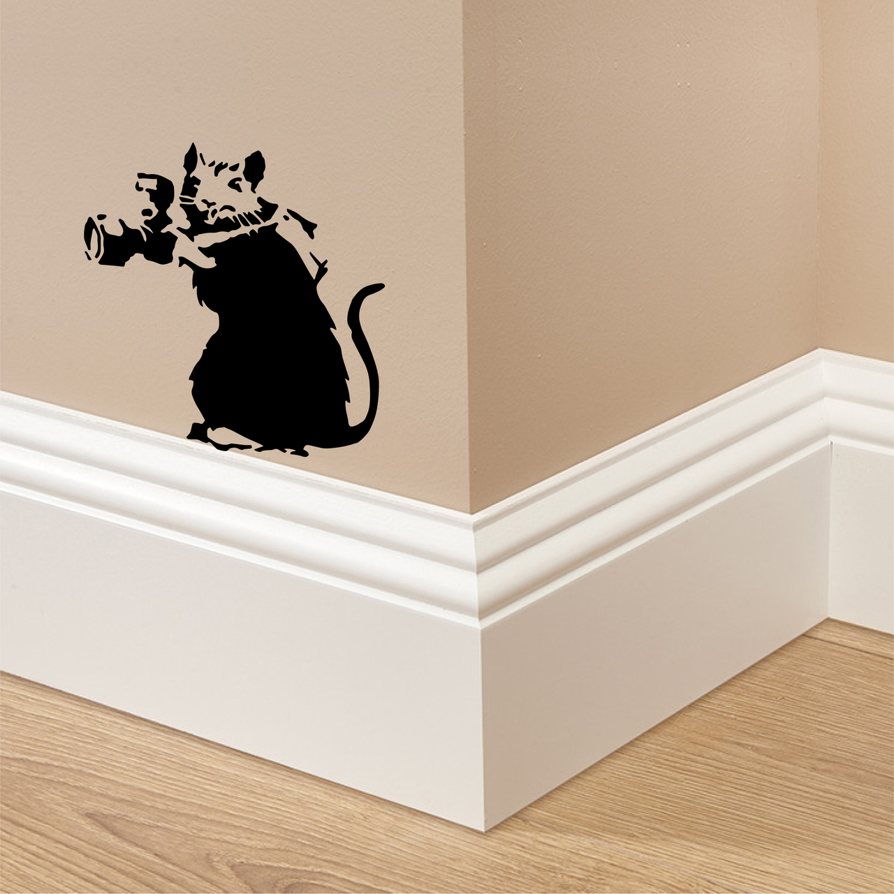 Banksy Camera Rat Skirting Board Decal