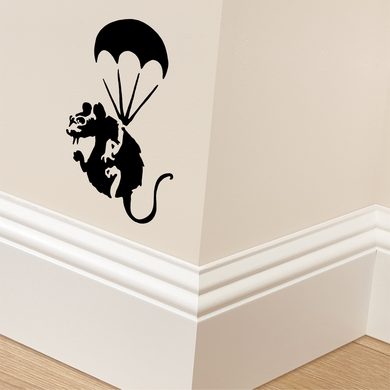 Banksy Parachute Rat Wall Decal