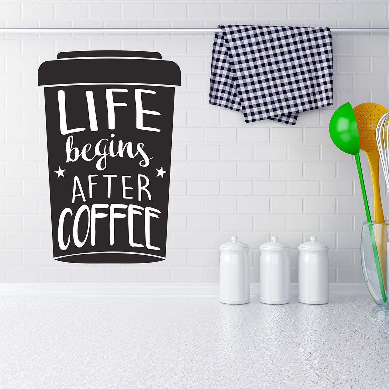 Life Begins After Takeaway Coffee Wall Decal