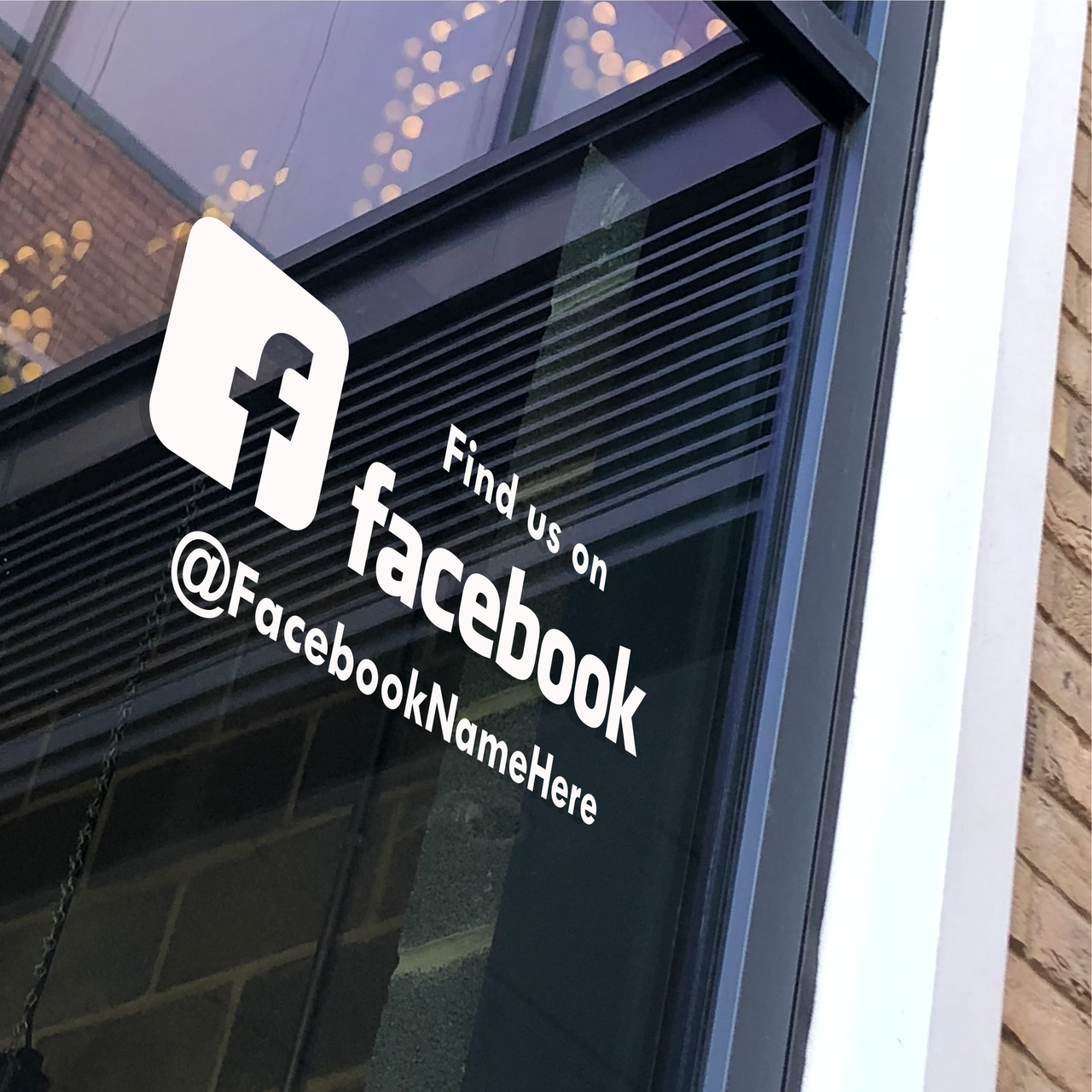 FIND US ON FACEBOOK - Social Media Window Decal (Type 1)