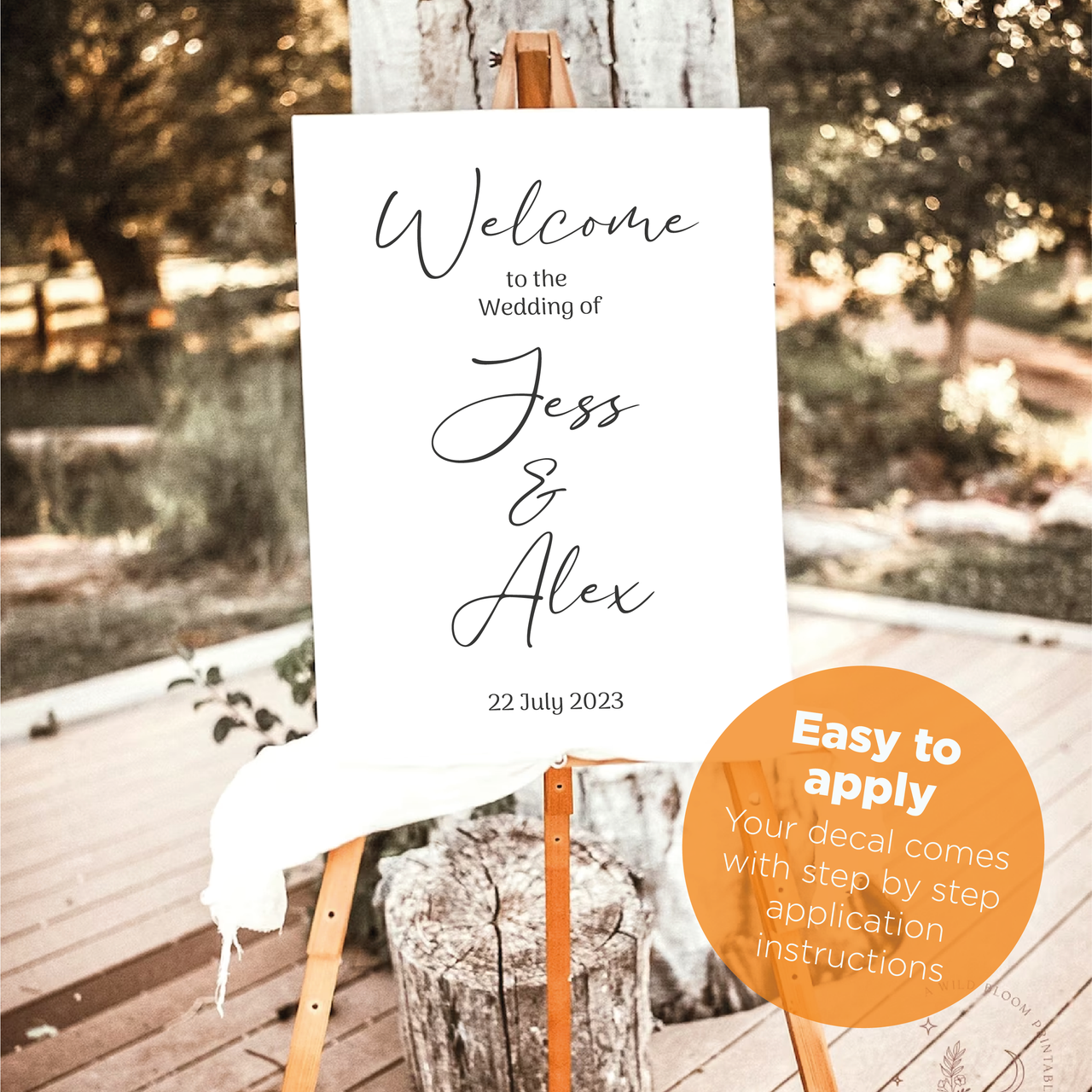 Personalised Welcome to our Wedding Sign Decal