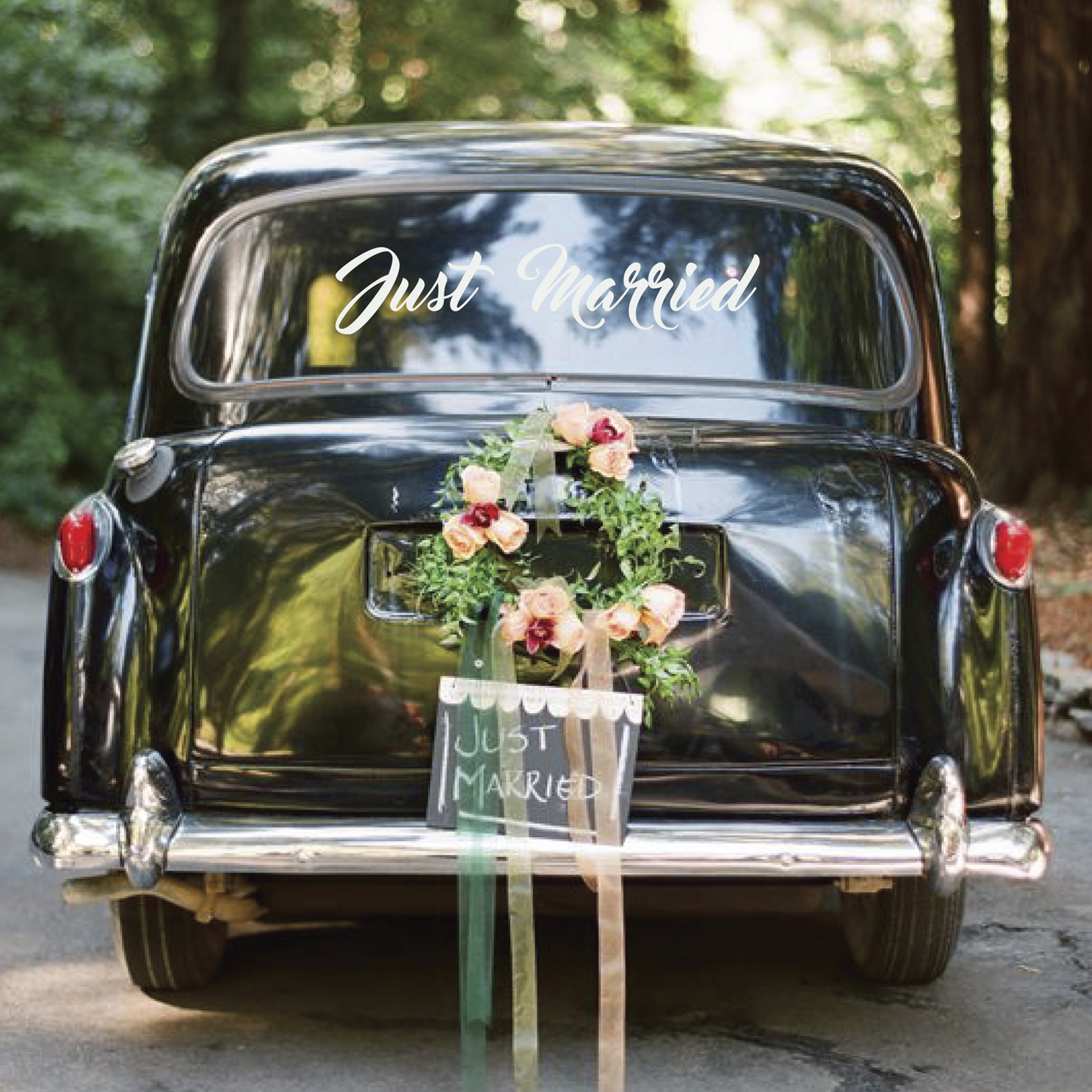 Just Married Wedding Car Decal Type 1