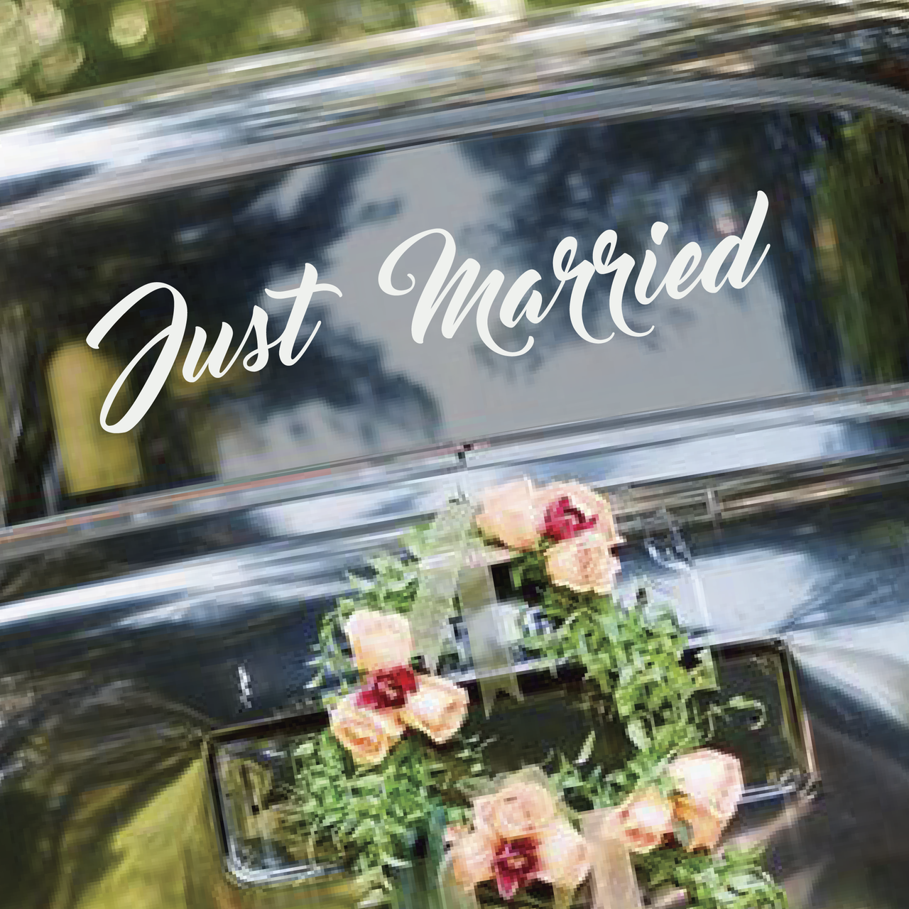 Just Married Wedding Car Decal Type 1