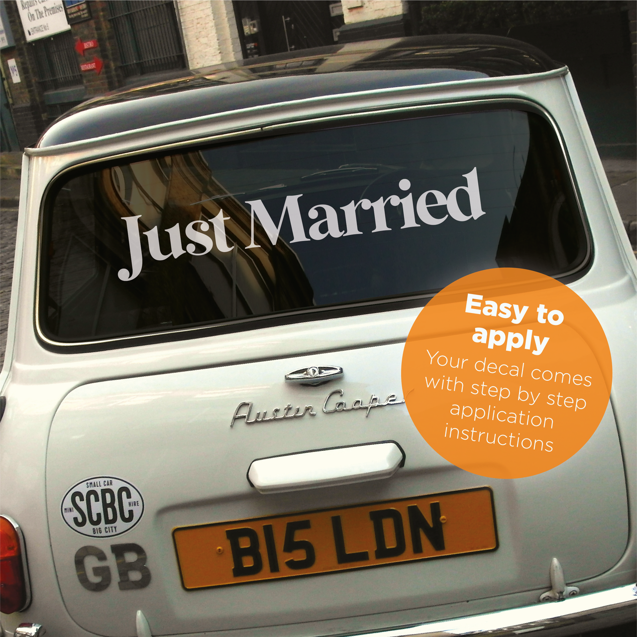 Just Married Wedding Car Decal Type 4