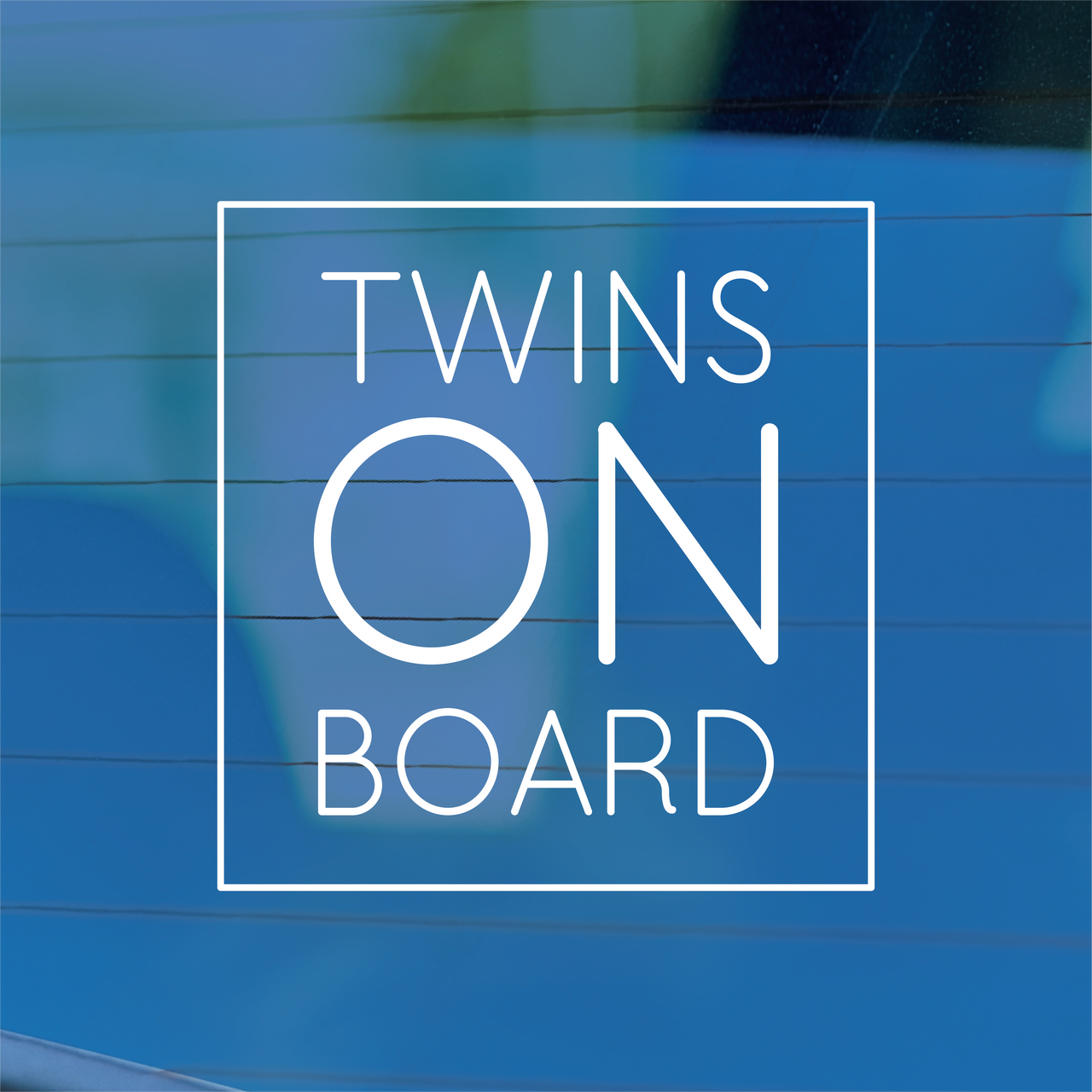 Twins On Board Car Decal - Square