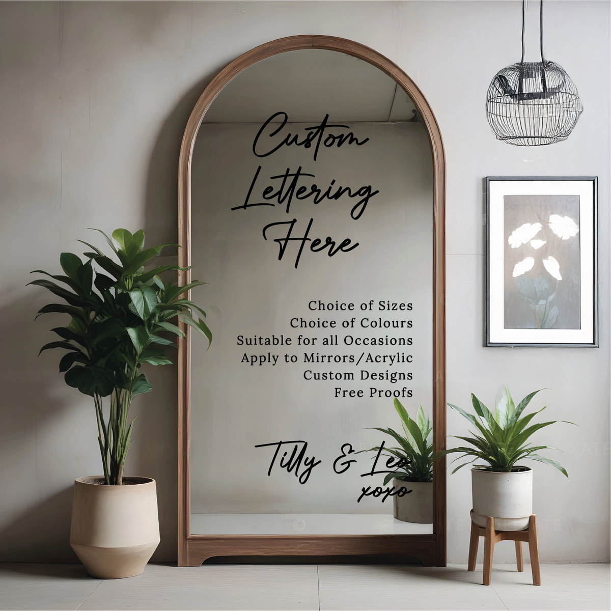 Custom Mirror Decal | Personalised Vinyl Lettering for your Wedding
