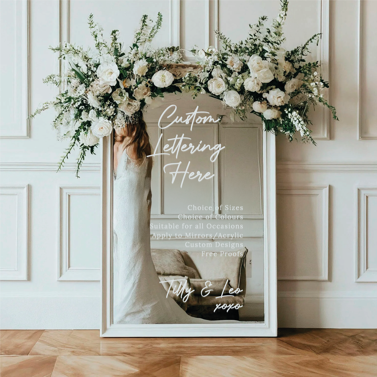 Custom Mirror Decal | Personalised Vinyl Lettering for your Wedding