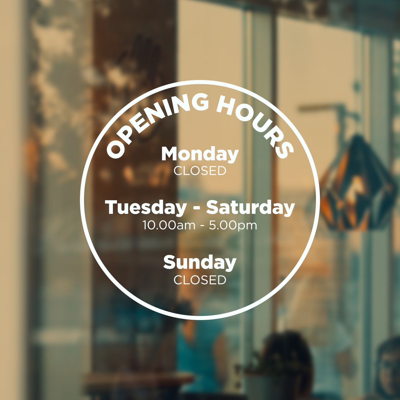 OPENING HOURS | Business Shop Decal (Type 3)