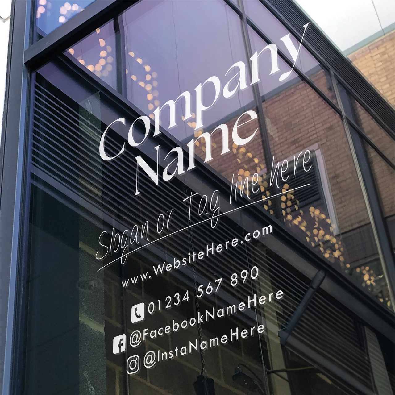 Customizable Window Decal | Your Company Name Storefront