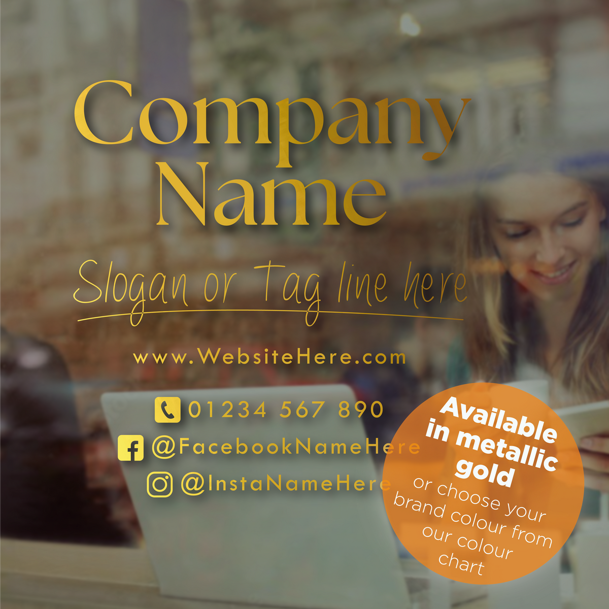 Customizable Window Decal | Your Company Name Storefront