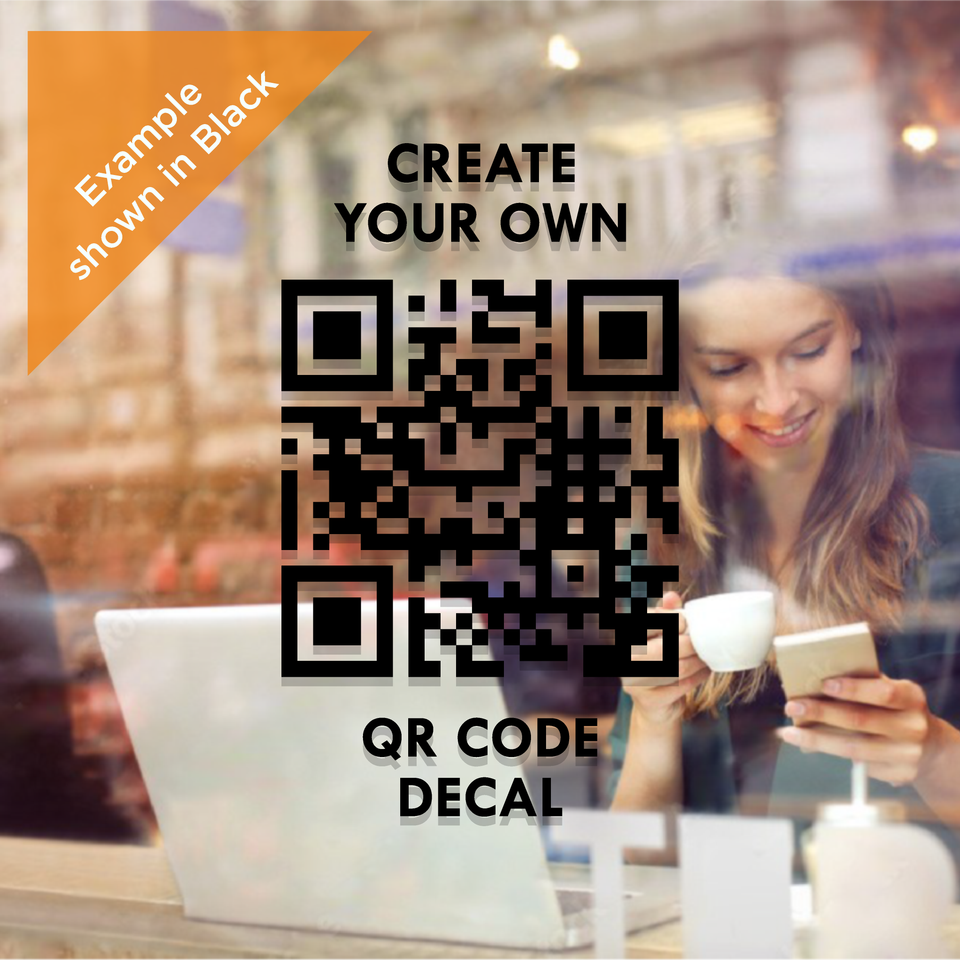 Custom Text QR Code Decal Sticker