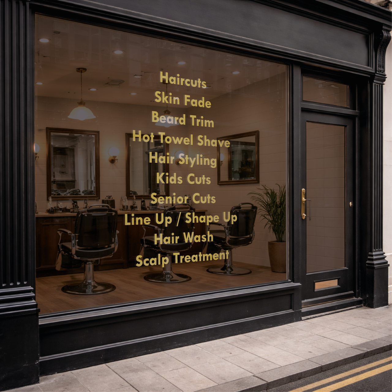 Barber Shop Window Decal • Hair Salon Vinyl Sign • Barber Services Window Sticker • Shop Front Glass Decal • Beauty Studio Sign UK