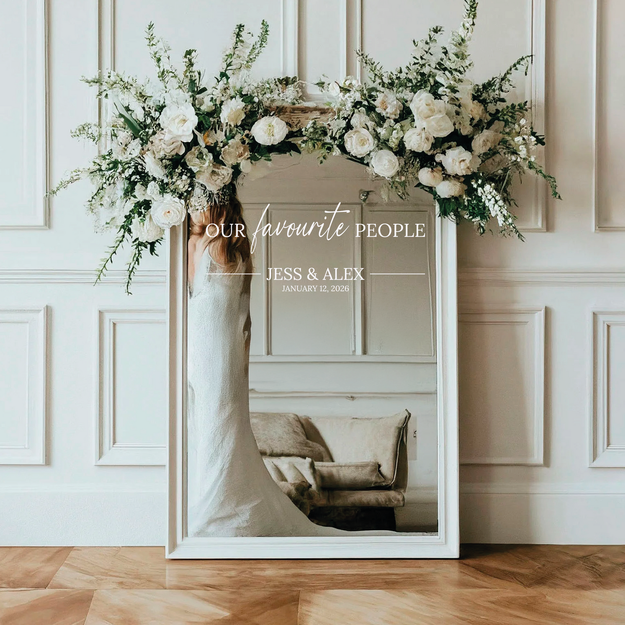 Our Favourite People - Customisable Wedding Decal for Mirror