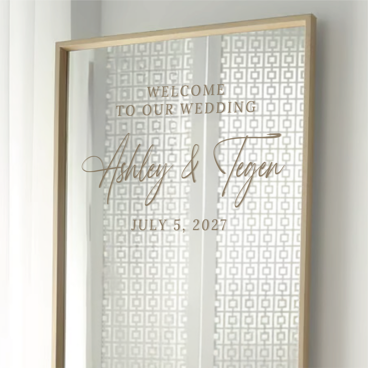 Welcome to Our Wedding Mirror Decal | Couples Names and Date Reception Décor
