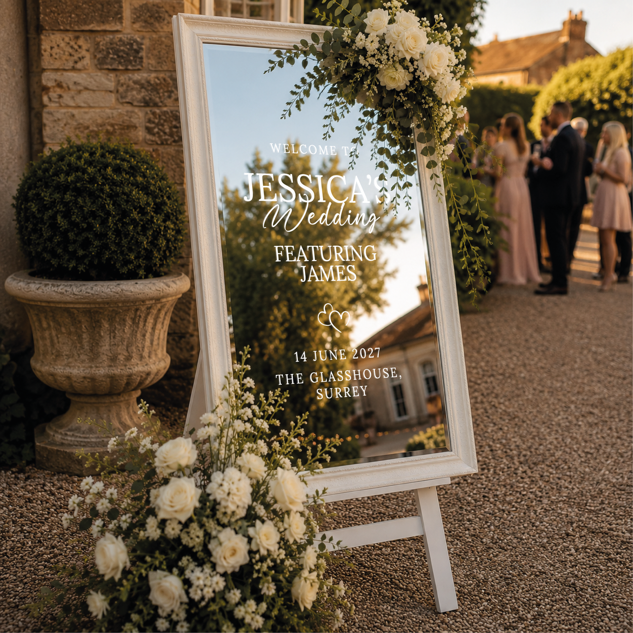 Bride Featuring Groom | Personalised Funny Wedding Mirror Decal