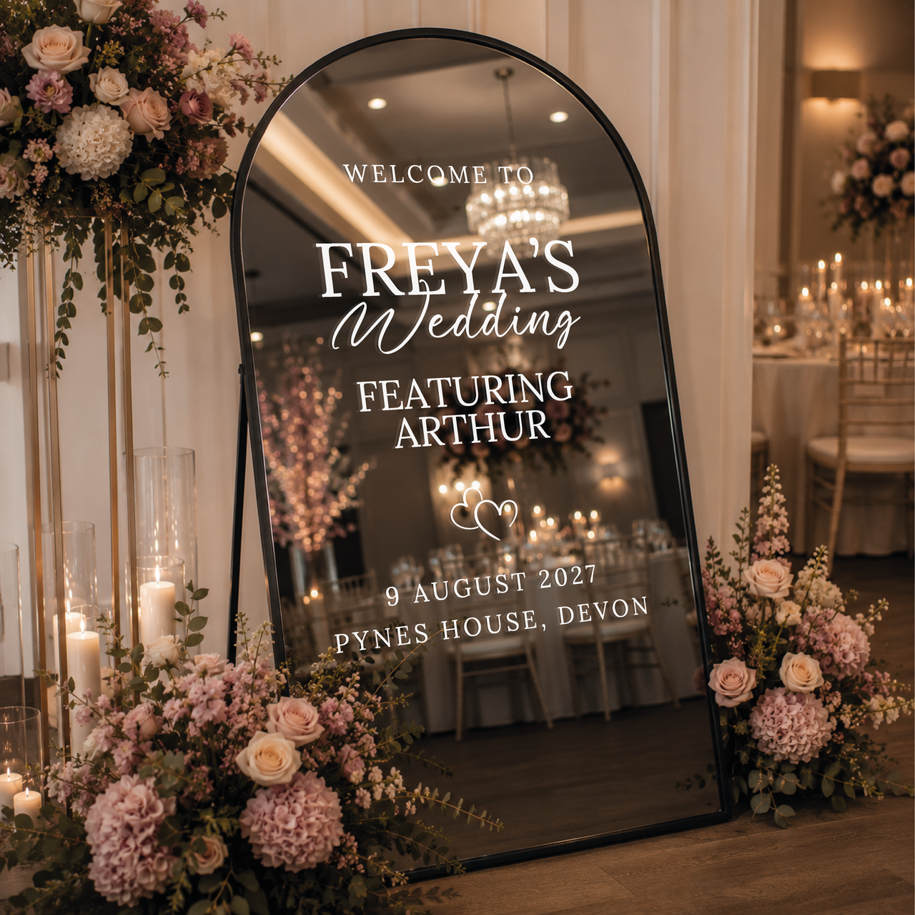 Bride Featuring Groom | Personalised Funny Wedding Mirror Decal