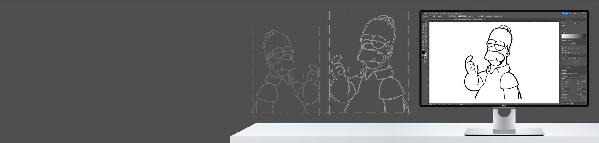 A dark grey box with a computer screen and Homer Simpson on it.