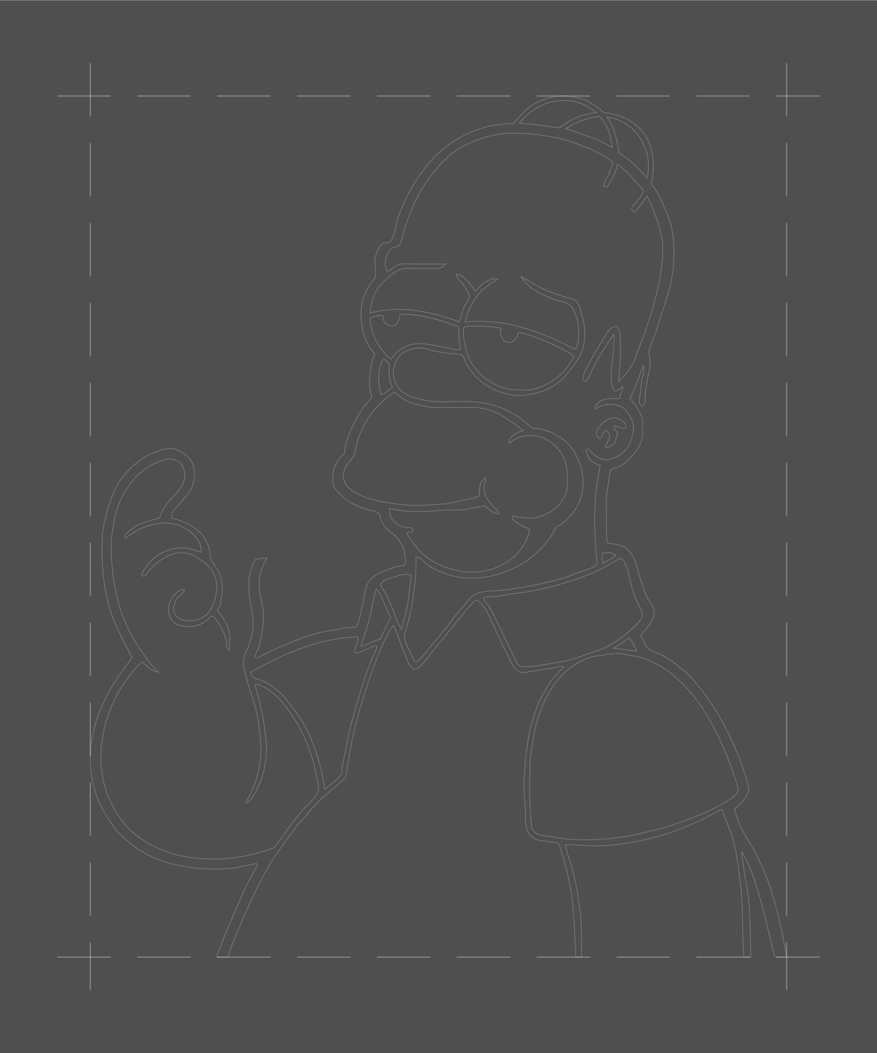 A dark grey box with Homer Simpson in it