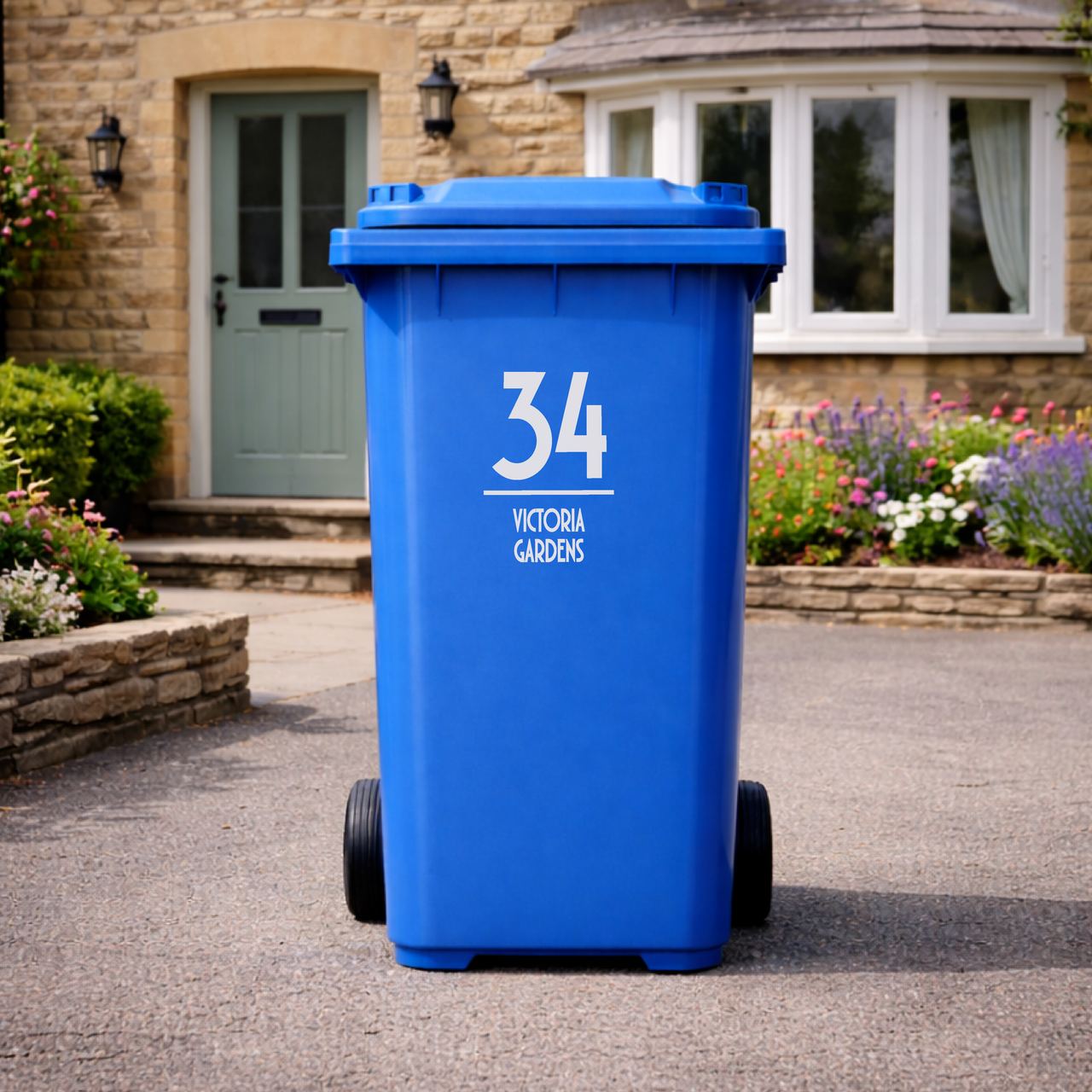 Wheelie Bin Stickers - Name and Number