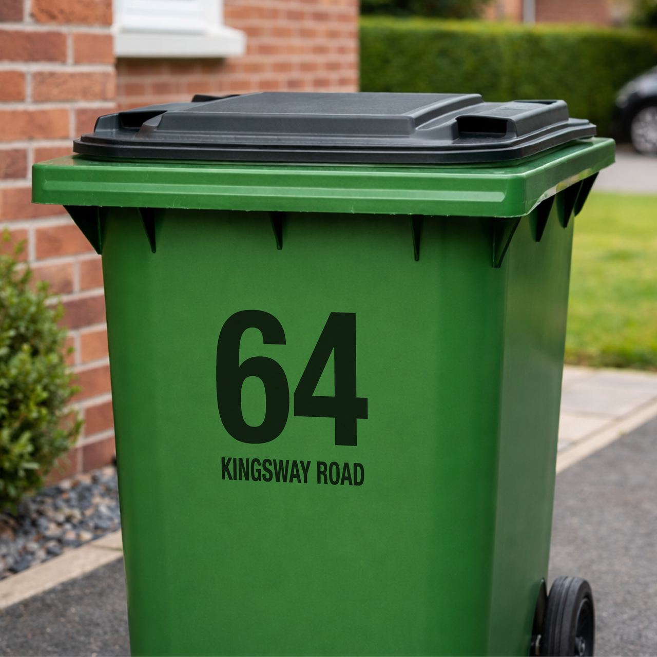 Wheelie Bin Decals - Name and Number