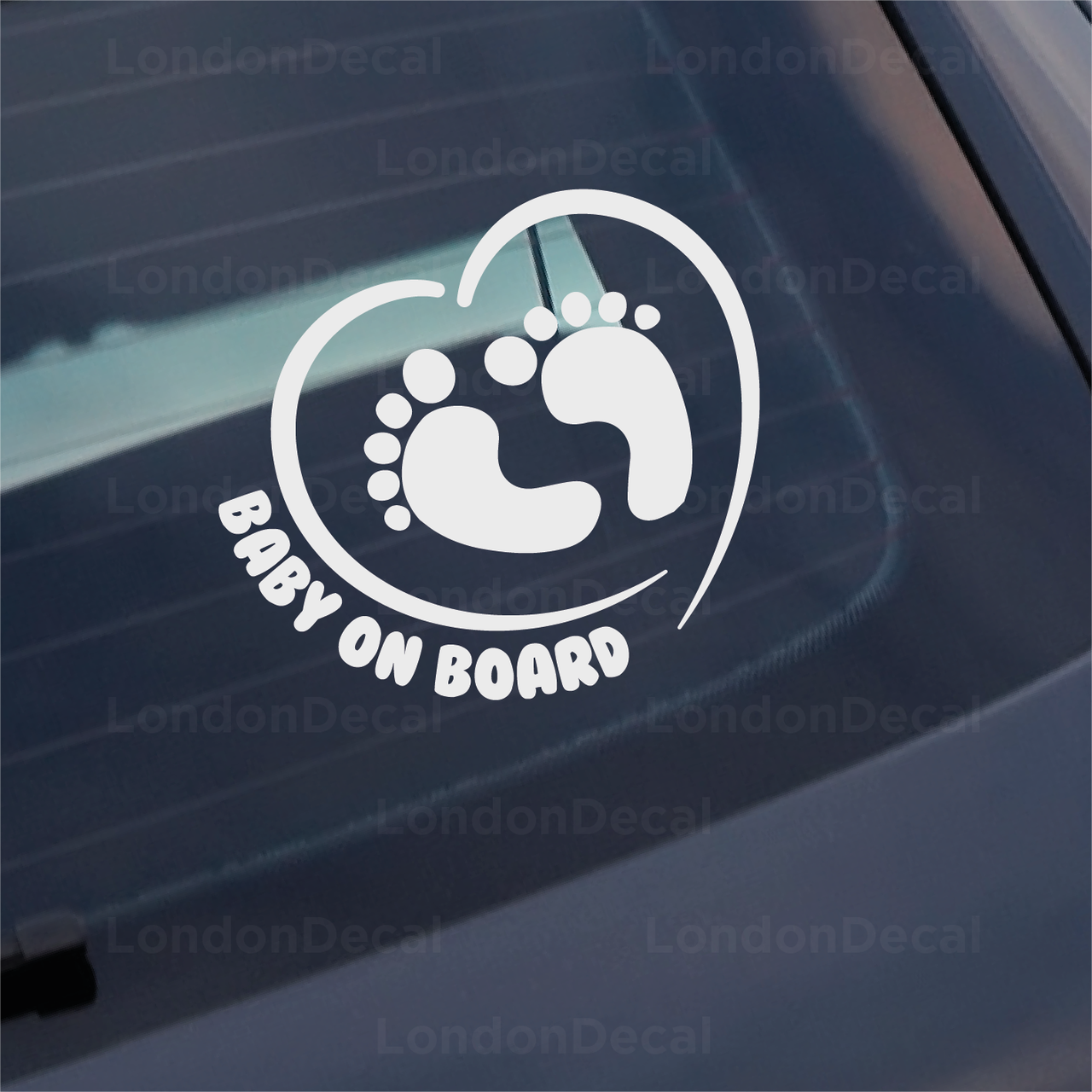 Baby On Board Car Decal - Footprints