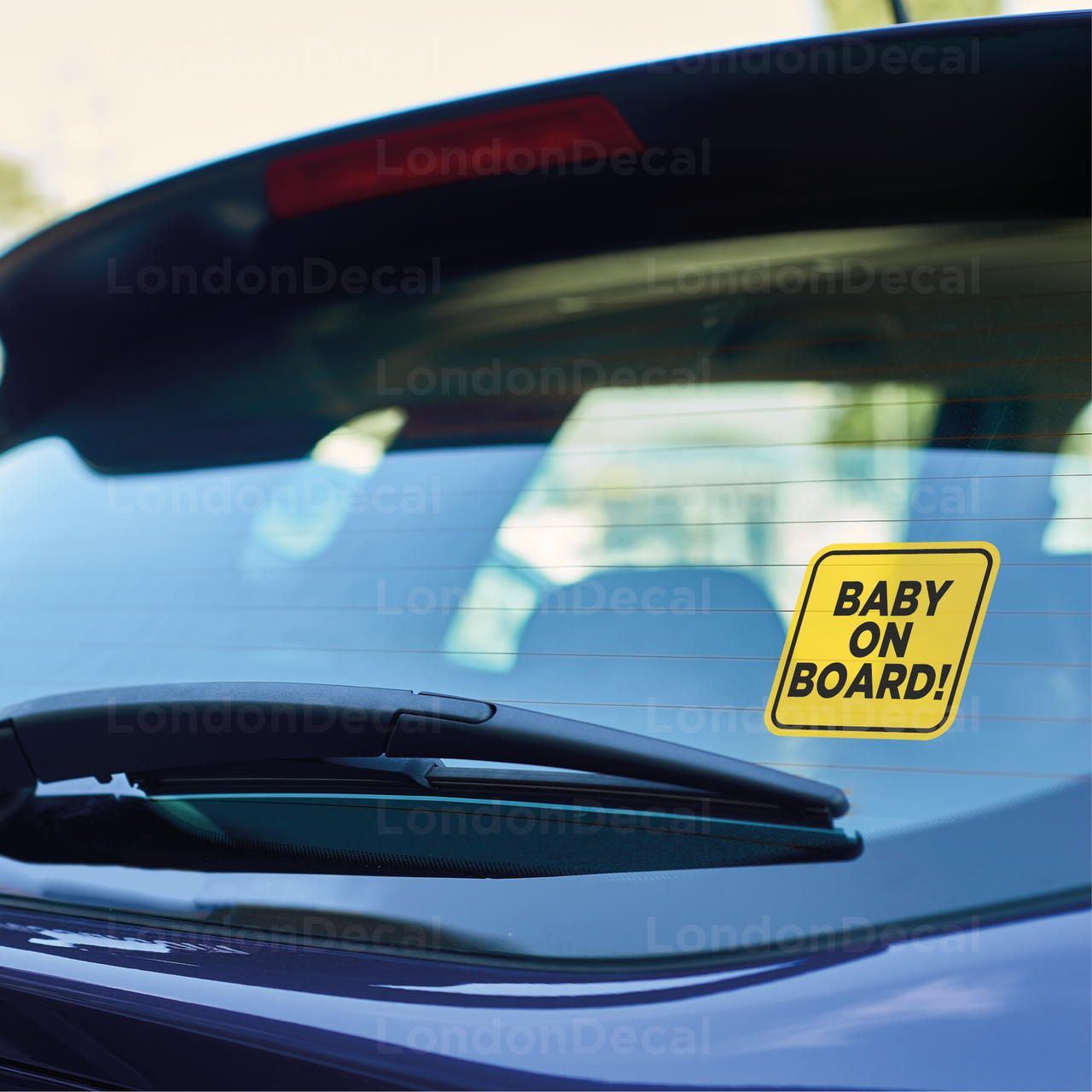 Yellow Baby On Board Car Decal