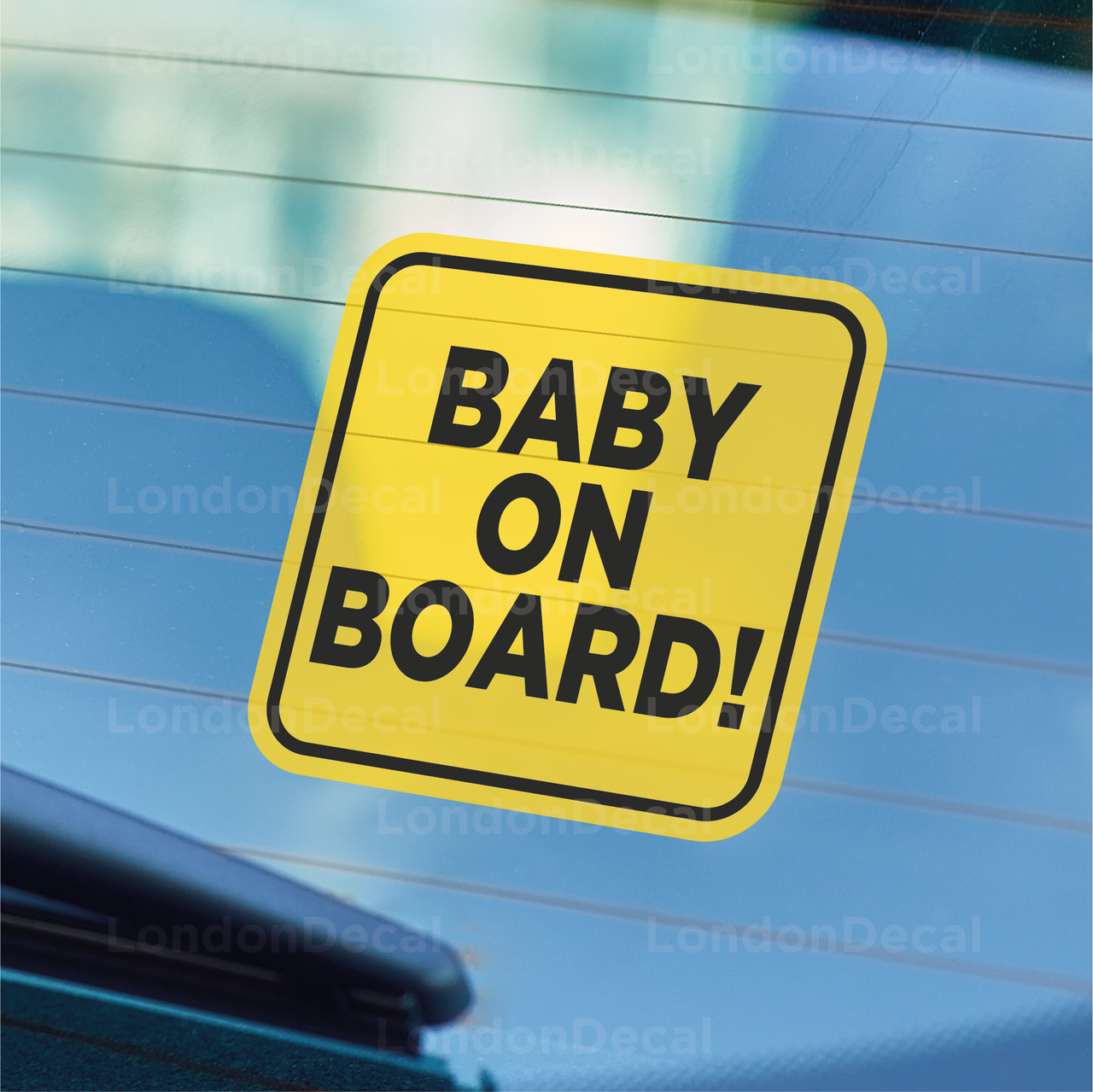 Yellow Baby On Board Car Decal