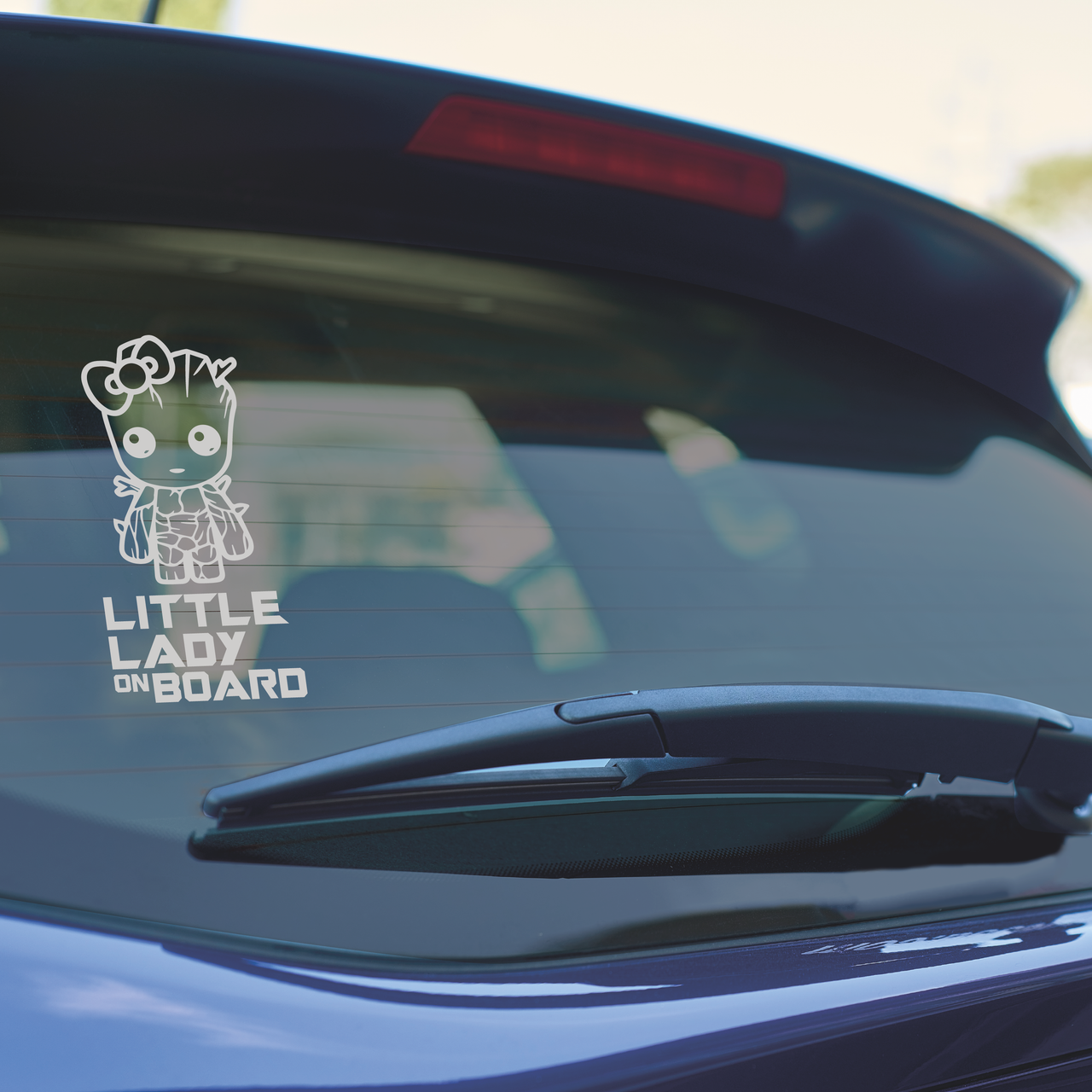 Little Lady On Board - Baby Groot Car Decal - Type 1