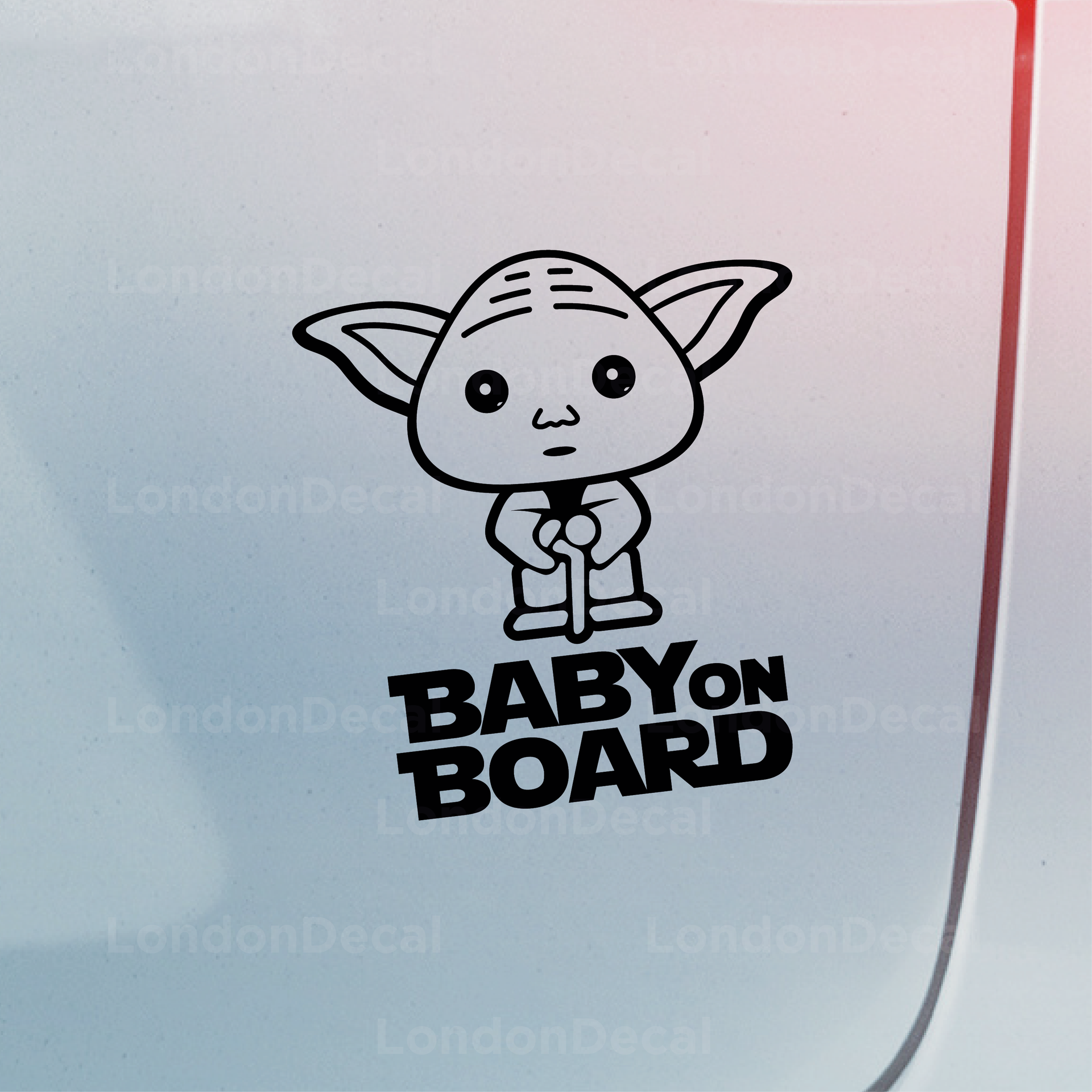 Yoda top car decal