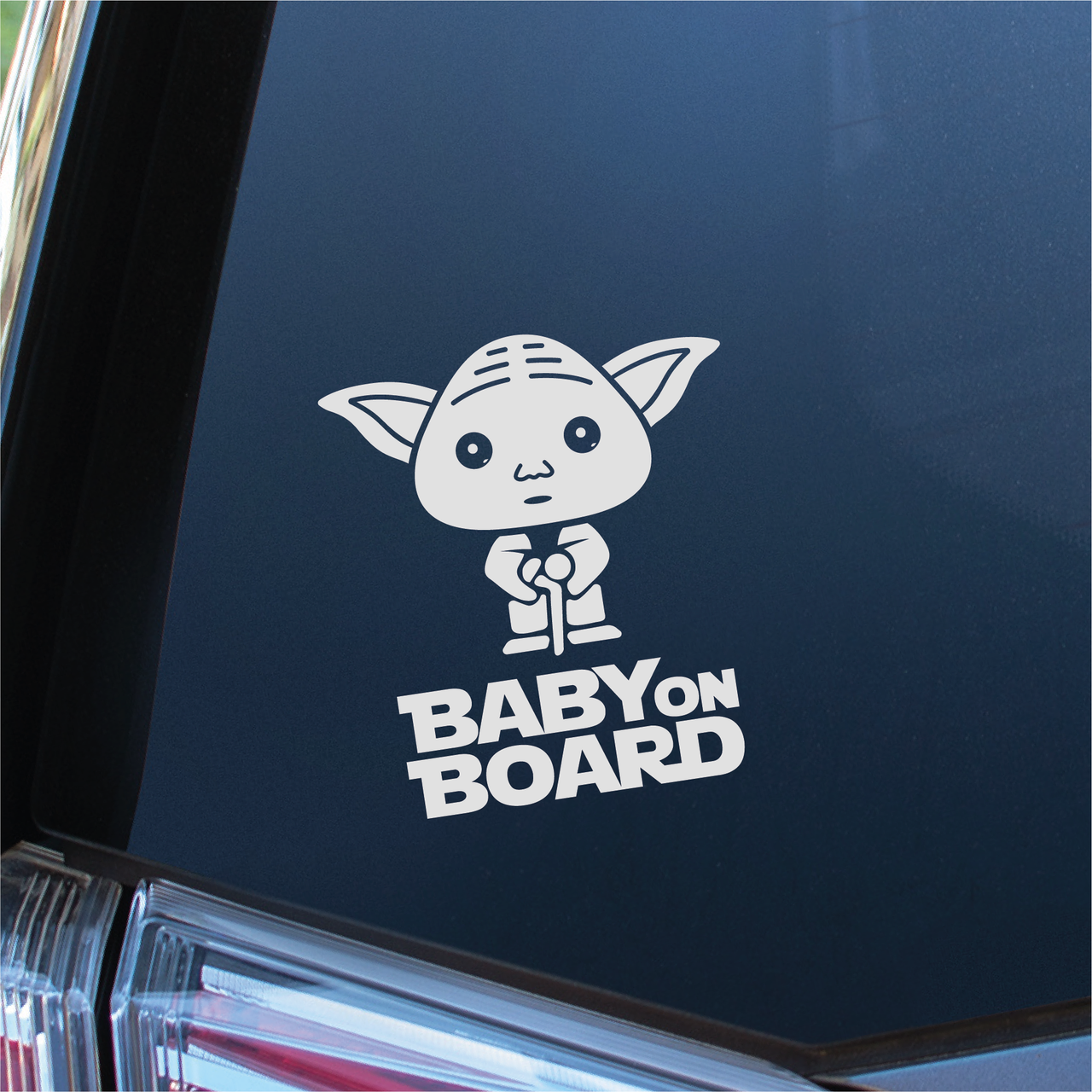 Baby On Board Yoda Car Decal - Inverted