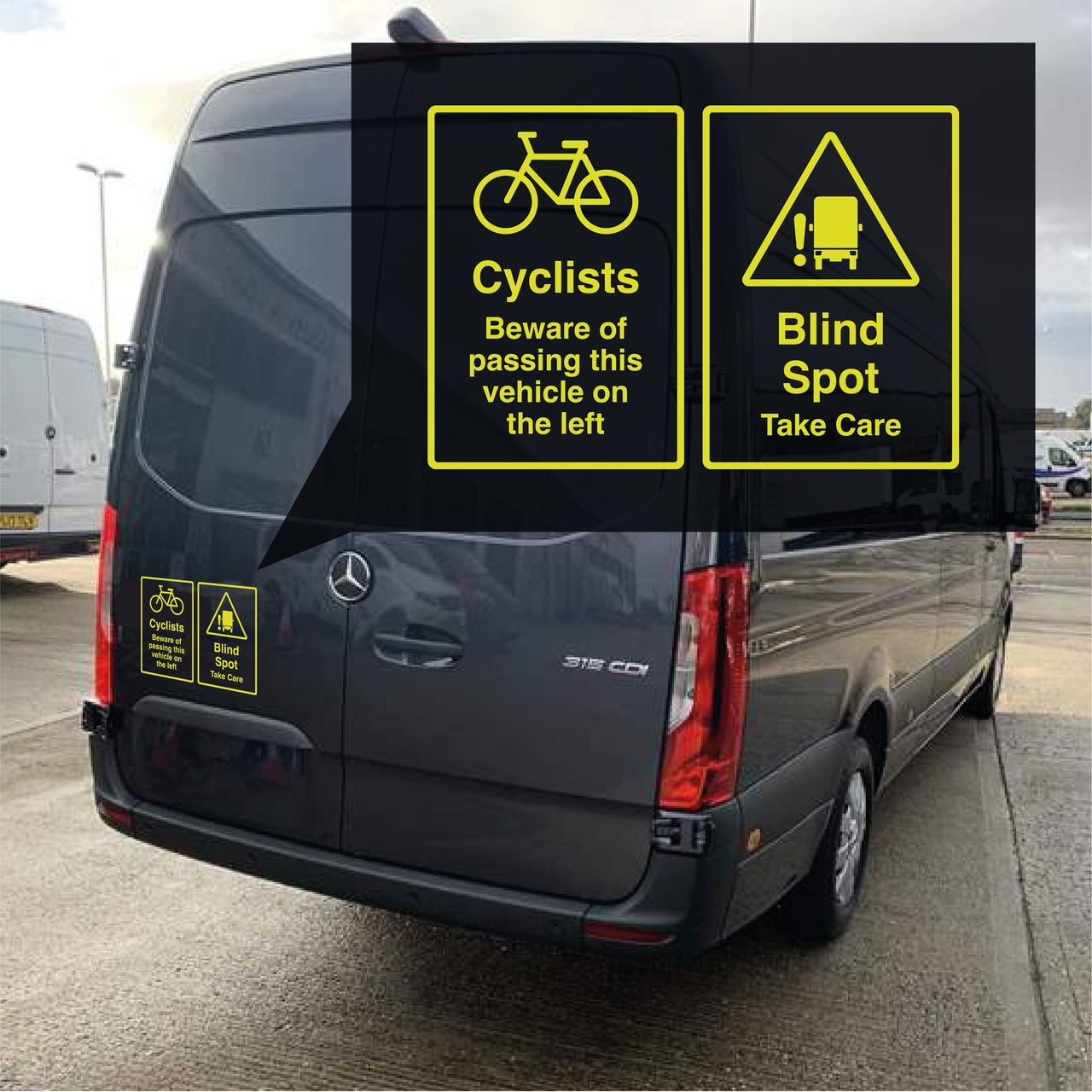 Cyclist Beware Blind Spot Vehicle Decal