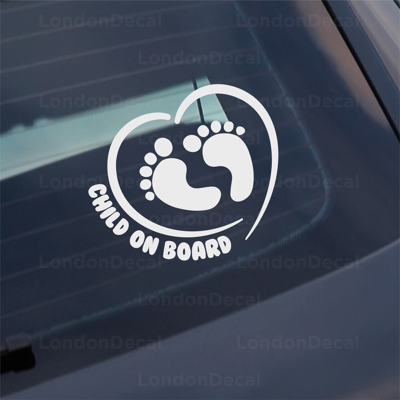 Child On Board Car Decal - Footprints