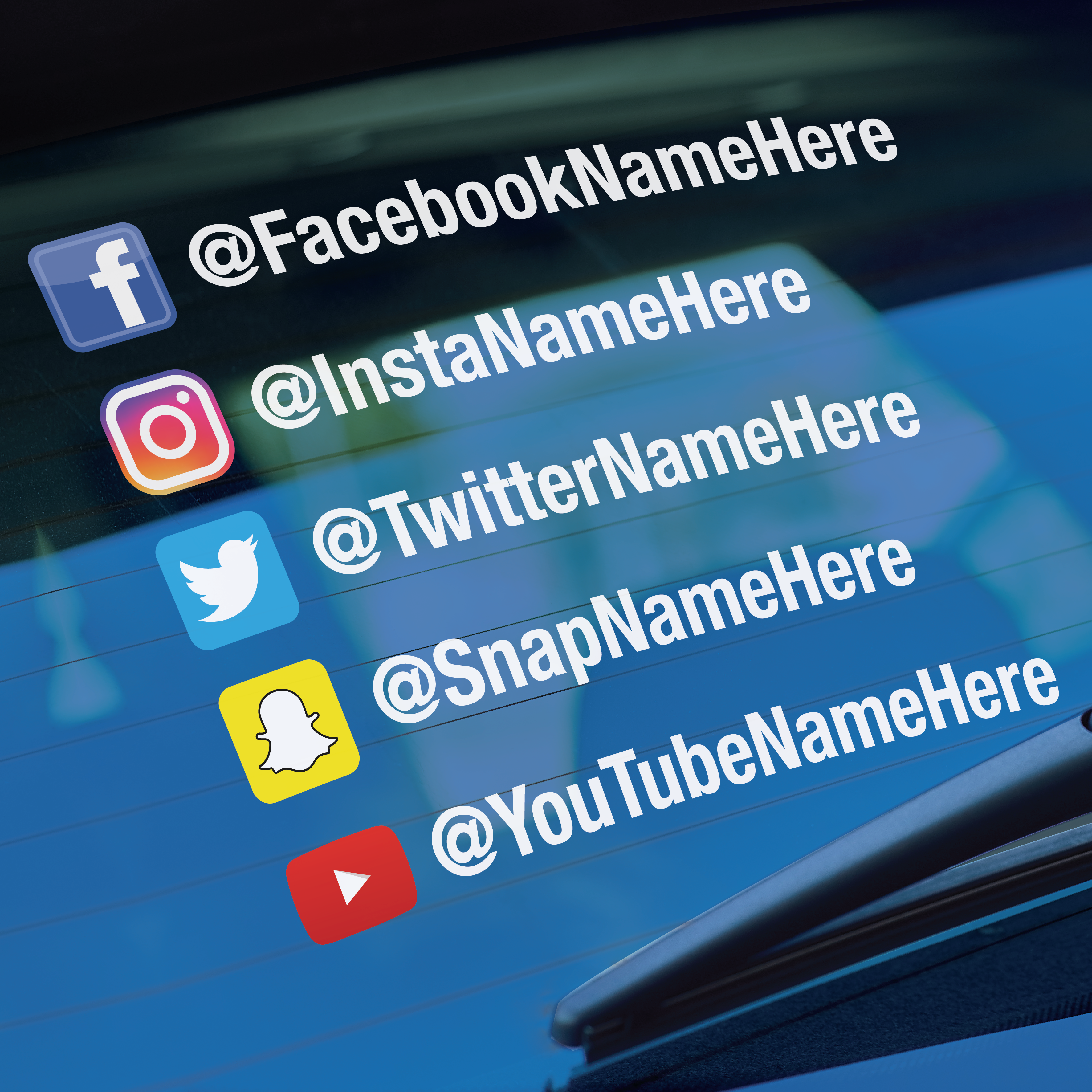 Social Media Tag Full Colour Vehicle Decal