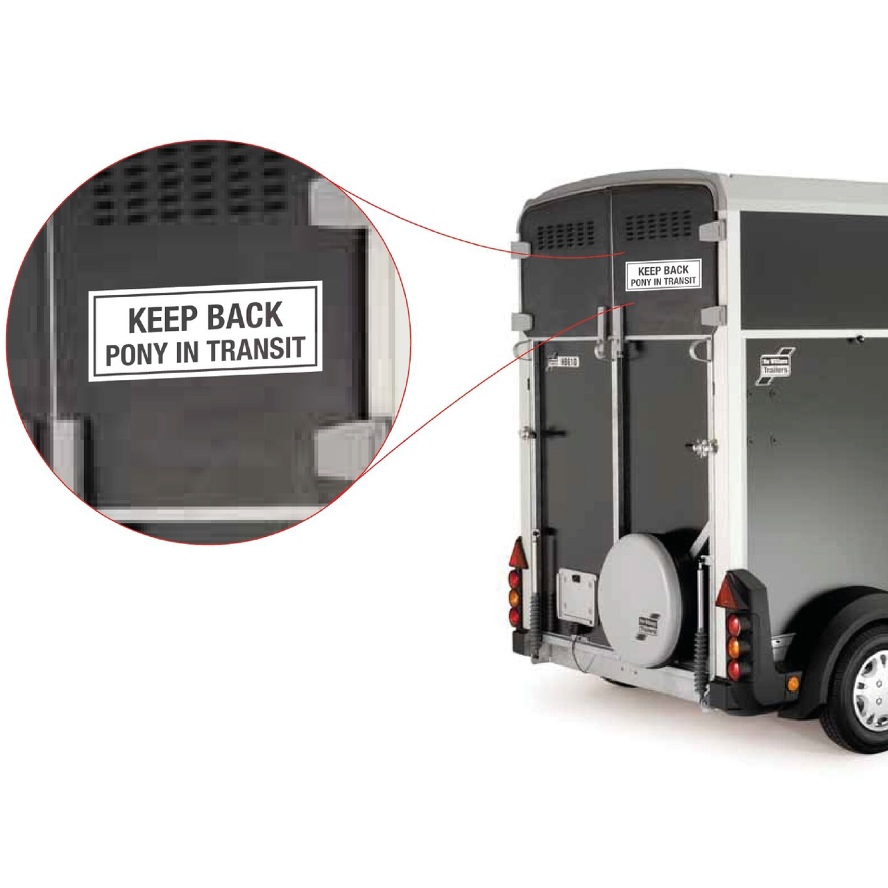 Keep Back Pony in Transit - Horsebox Decal