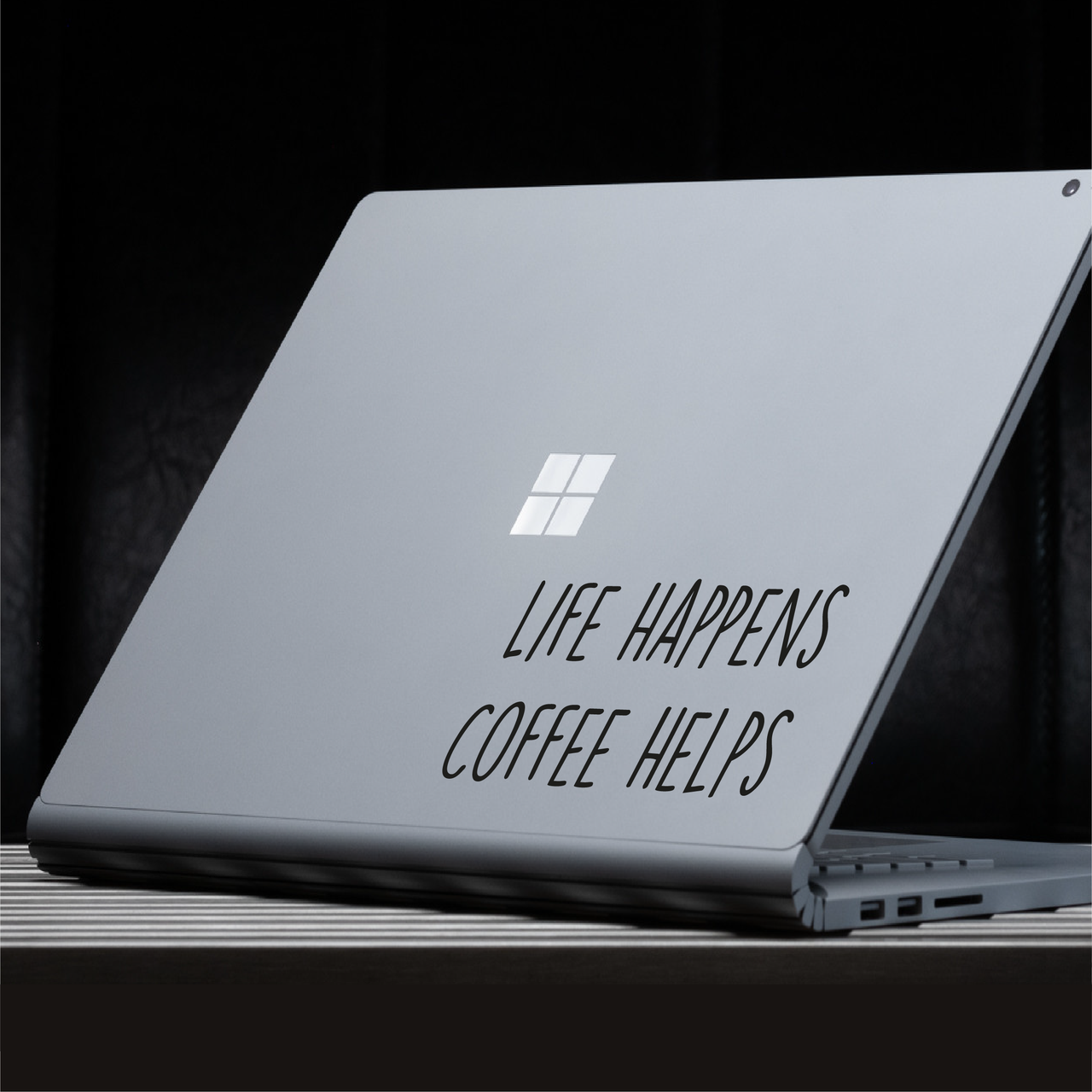 Life Happens Coffee Helps Laptop Decal