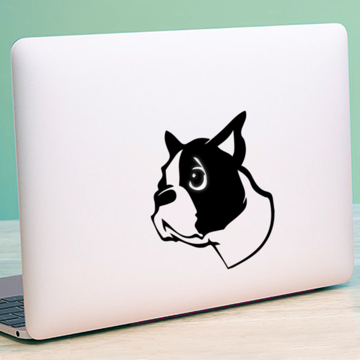 Boston Terrier Dog Head Macbook Decal