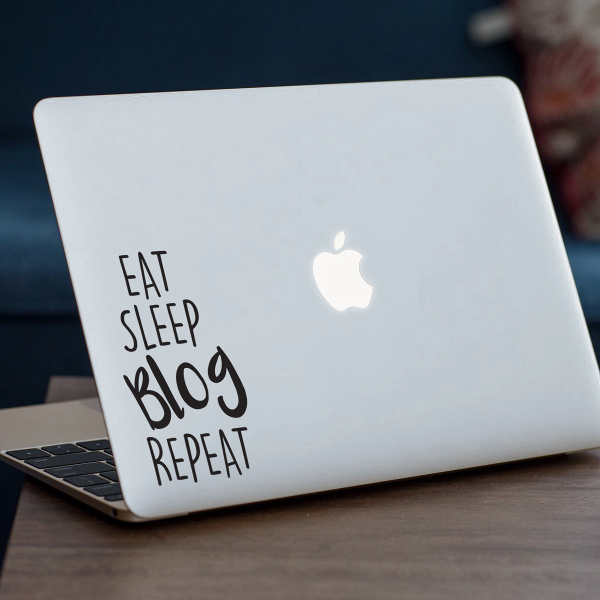 Eat Sleep Blog Repeat Quote Macbook Decal