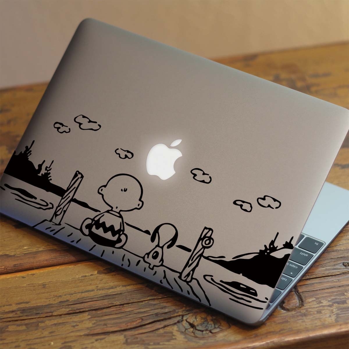 Snoopy & Charlie Brown Sunset MacBook Decal