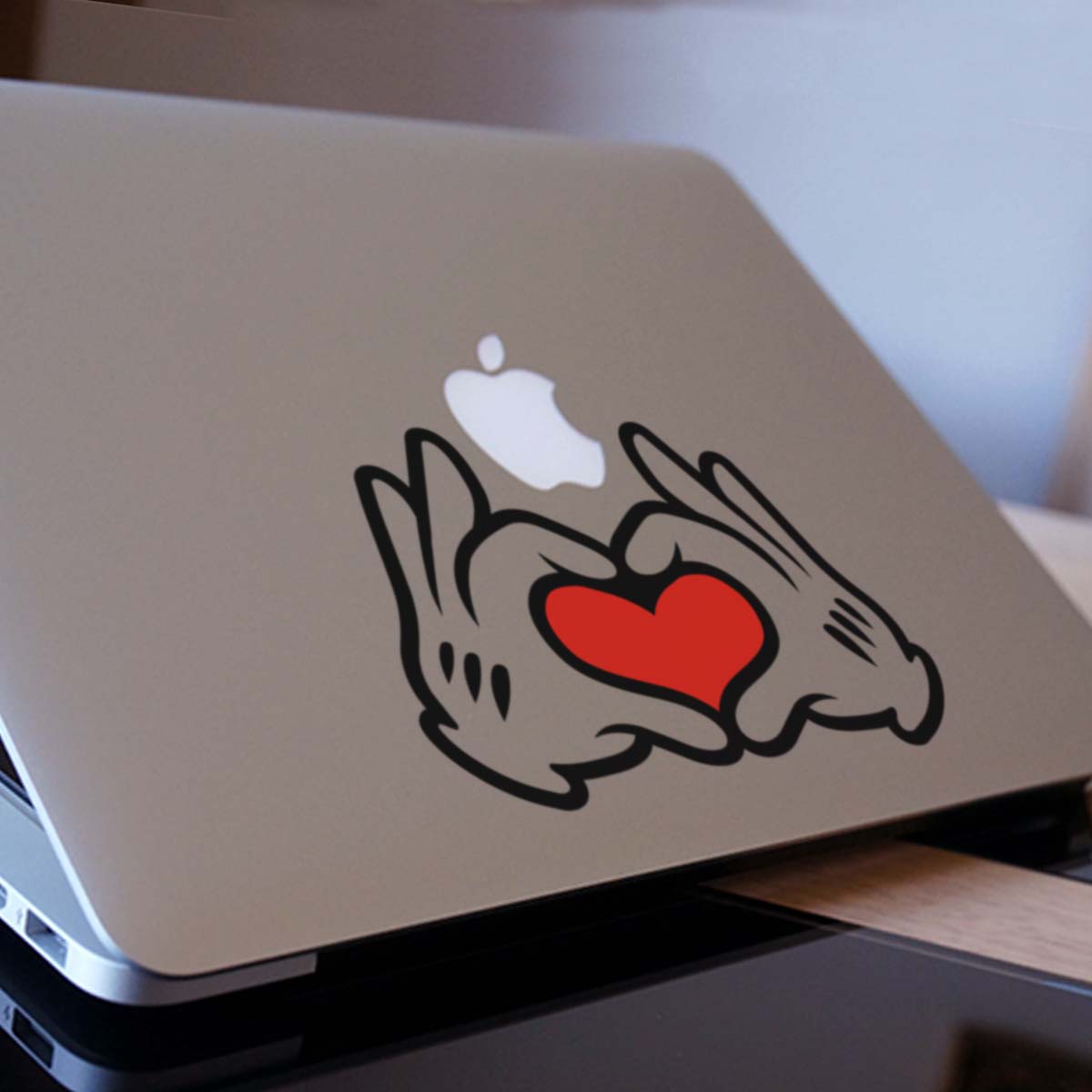 Mickey Heart Hands Macbook Decal